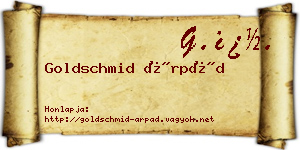 Goldschmid Árpád névjegykártya
